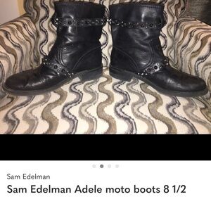 Sam Edelman Black and Gray Moto Boots